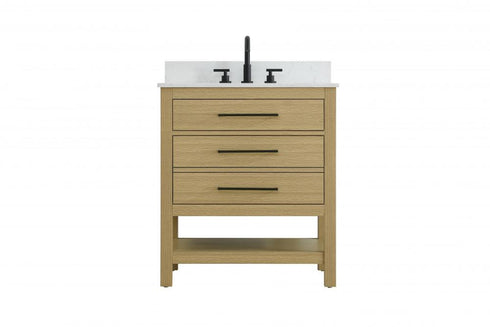 Elegant Lighting Karson Vanity Cabinet 2DW 30 Inch W x 22 Inch D x 34 Inch H in Chestnut Brown Model: VF60530MCB