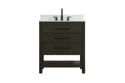 Elegant Lighting Karson Vanity Cabinet 2DW 30 Inch W x 22 Inch D x 34 Inch H in Chestnut Brown Model: VF60530MCB