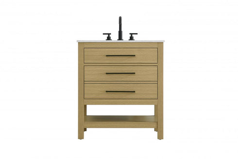 Elegant Lighting Karson Vanity Cabinet 2DW 30 Inch W x 22 Inch D x 34 Inch H in Chestnut Brown Model: VF60530MCB