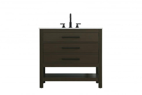 Elegant Lighting Karson Vanity Cabinet 2DW 36 Inch W x 22 Inch D x 34 Inch H in Chestnut Brown Model: VF60536MCB