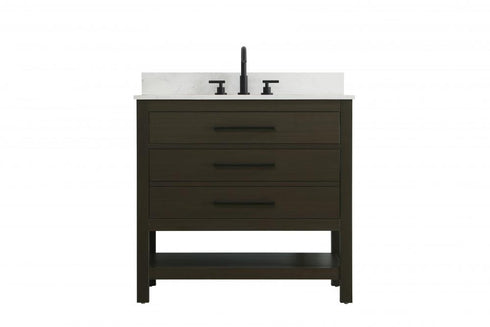Elegant Lighting Karson Vanity Cabinet 2DW 36 Inch W x 22 Inch D x 34 Inch H in Chestnut Brown Model: VF60536MCB