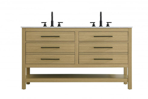 Elegant Lighting Karson Vanity Cabinet 4DW 54 Inch W x 22 Inch D x 34 Inch H in Chestnut Brown Model: VF60554DMCB