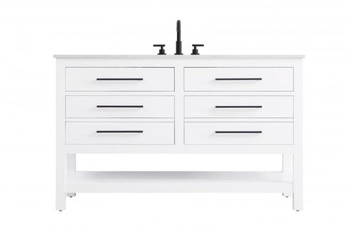 Elegant Lighting Karson Vanity Cabinet 4DW 54 Inch W x 22 Inch D x 34 Inch H in Chestnut Brown Model: VF60554DMCB