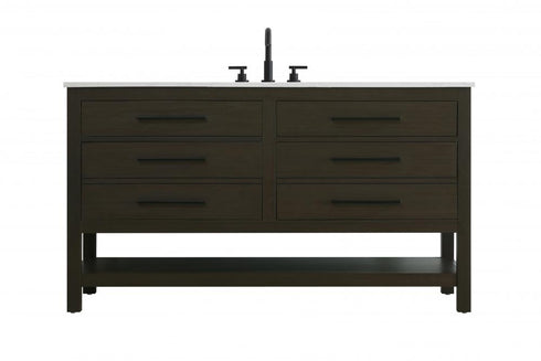 Elegant Lighting Karson Vanity Cabinet 4DW 60 Inch W x 22 Inch D x 34 Inch H in Chestnut Brown Model: VF60560DMCB