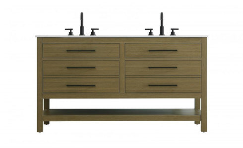 Elegant Lighting Karson Vanity Cabinet 4DW 60 Inch W x 22 Inch D x 34 Inch H in Chestnut Brown Model: VF60560DMCB