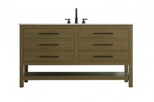 Elegant Lighting Karson Vanity Cabinet 4DW 60 Inch W x 22 Inch D x 34 Inch H in Chestnut Brown Model: VF60560DMCB