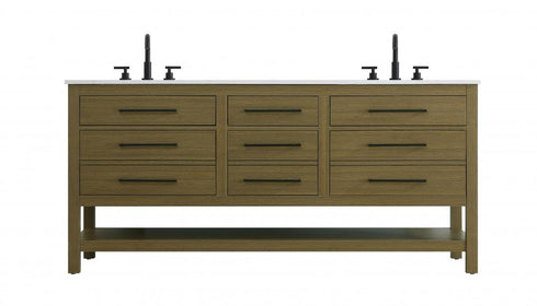Elegant Lighting Karson Vanity Cabinet 6Dw 72 Inch W x 22 Inch D x 34 Inch H in Chestnut Brown Model: VF60572DMCB