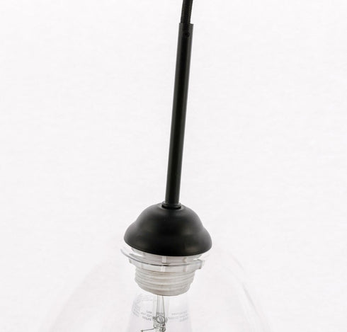 Elegant Lighting Kason 1 light in Black and Clear glass pendant Model: LD5031D8BK