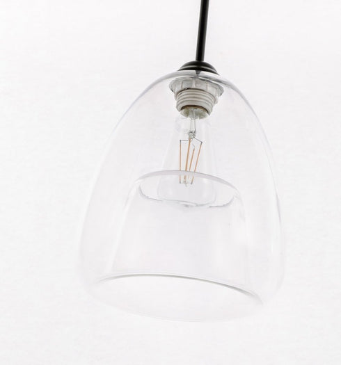 Elegant Lighting Kason 1 light in Black and Clear glass pendant Model: LD5031D8BK