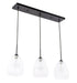 Elegant Lighting Kason 3 light in Black and Clear glass pendant Model: LD5032D36BK