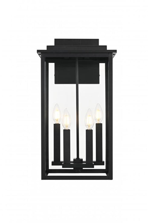 Elegant Lighting Kaysen 11 inch Outdoor Wall Sconce in Black Model: OD501W21BK