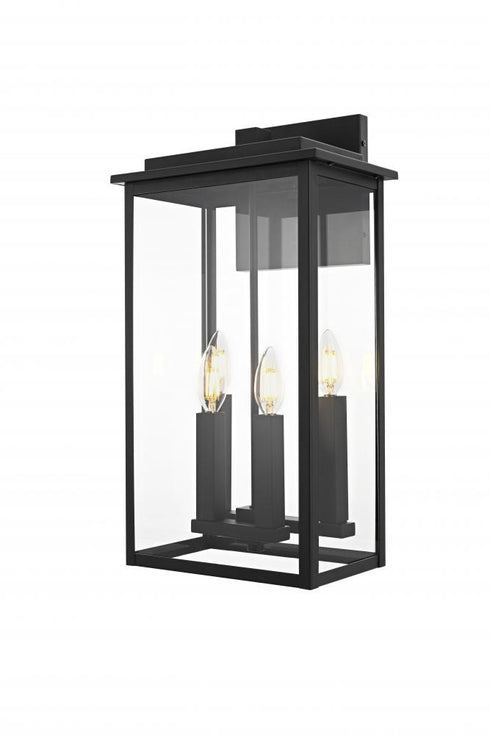 Elegant Lighting Kaysen 11 inch Outdoor Wall Sconce in Black Model: OD501W21BK