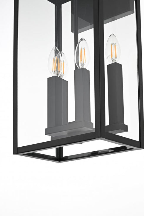 Elegant Lighting Kaysen 11 inch Outdoor Wall Sconce in Black Model: OD501W21BK