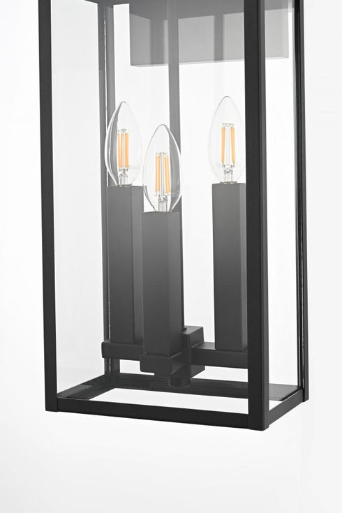 Elegant Lighting Kaysen 9 inch Outdoor Wall Sconce in Black Model: OD501W18BK