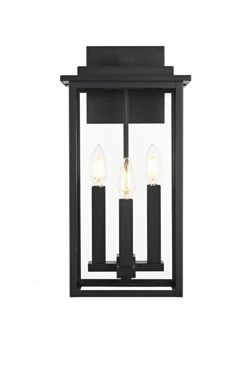 Elegant Lighting Kaysen 9 inch Outdoor Wall Sconce in Black Model: OD501W18BK