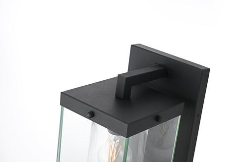 Elegant Lighting Keaton 1 Light Wall Sconce W6.9 Inch E8.5 Inch H17.3 Inch in Black Model: OD409W17BK