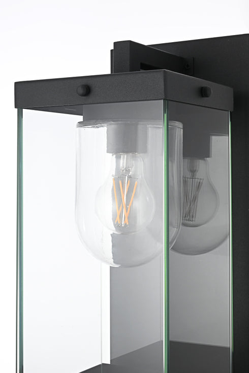 Elegant Lighting Keaton 1 Light Wall Sconce W6.9 Inch E8.5 Inch H17.3 Inch in Black Model: OD409W17BK