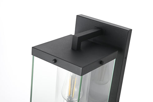 Elegant Lighting Keaton 1 Light Wall Sconce W7.9 Inch E9.5 Inch H20.5 Inch in Black Model: OD409W21BK