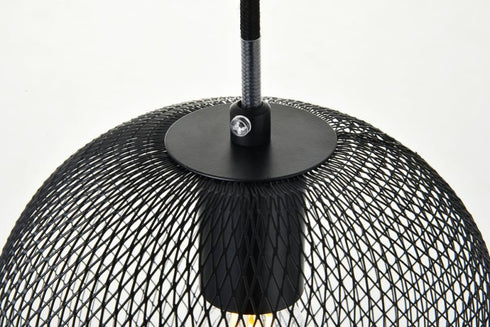 Elegant Lighting Keller 1 Light in Black Pendant Model: LD2249BK