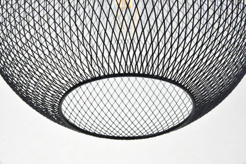 Elegant Lighting Keller 1 Light in Black Pendant Model: LD2251BK