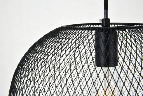 Elegant Lighting Keller 1 Light in Black Pendant Model: LD2251BK
