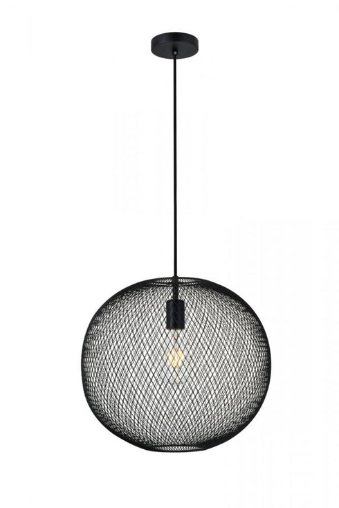 Elegant Lighting Kenna 1 Light Black Pendant With Clear Glass in Black and Clear Finish Model: LD2252BK
