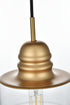 Elegant Lighting Kenna 6.5 inch Pendant Clear Shade in Satin Gold in Satin Gold and Clear Finish Model: LD2253SG