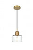 Elegant Lighting Kenna 6.5 inch Pendant Clear Shade in Satin Gold in Satin Gold and Clear Finish Model: LD2253SG