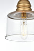 Elegant Lighting Kenna 6.5 inch Pendant Clear Shade in Satin Gold in Satin Gold and Clear Finish Model: LD2253SG