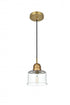 Elegant Lighting Kenna 6.5 inch Pendant Clear Shade in Satin Gold in Satin Gold and Clear Finish Model: LD2253SG
