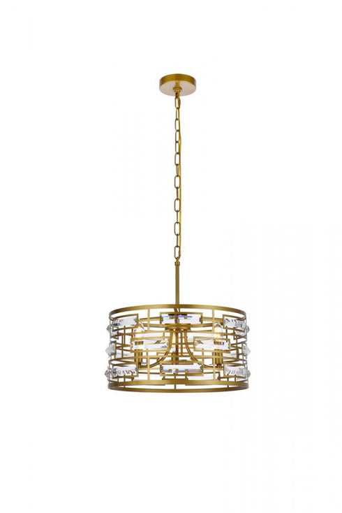 Elegant Lighting Kennedy 3 Light Pendant Model: 1108D16BK