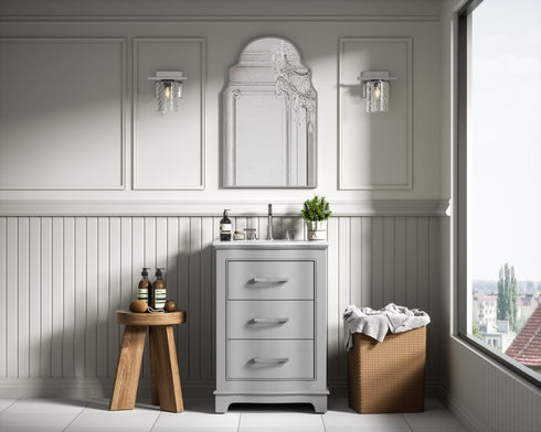 Elegant Lighting Knox Vanity Cabinet 24 Inch W x 22 Inch D x 34 Inch H grey Model: VF10224GR