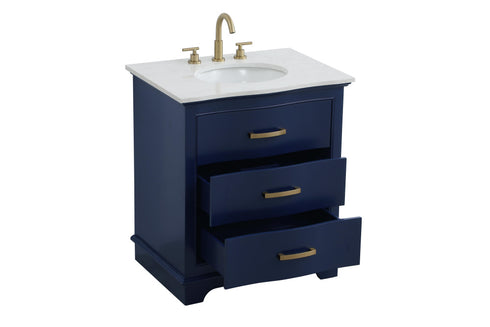 Elegant Lighting Knox Vanity Cabinet 30 Inch W x 22 Inch D x 34 Inch H blue Model: VF10230BL