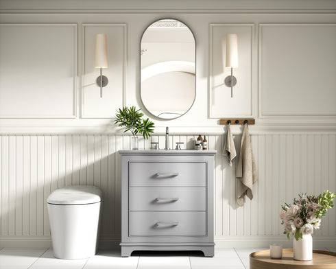 Elegant Lighting Knox Vanity Cabinet 30 Inch W x 22 Inch D x 34 Inch H grey Model: VF10230GR