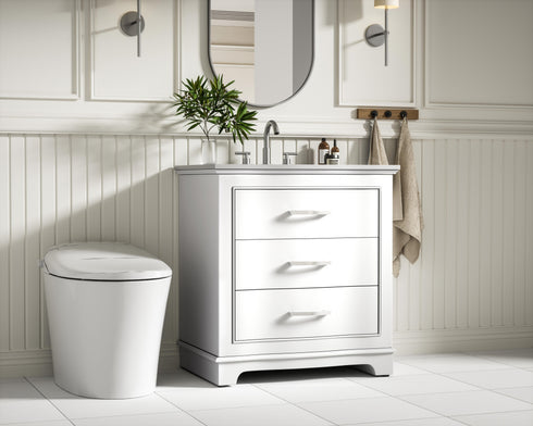 Elegant Lighting Knox Vanity Cabinet 30 Inch W x 22 Inch D x 34 Inch H white Model: VF10230WH