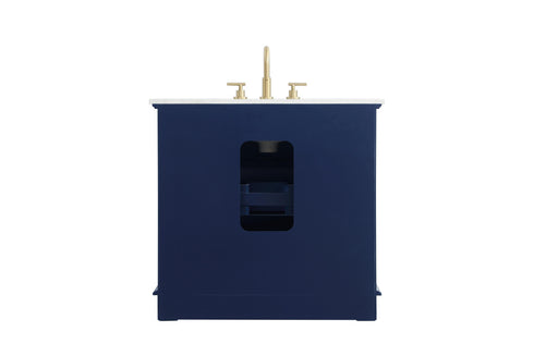 Elegant Lighting Knox Vanity Cabinet 36 Inch W x 22 Inch D x 34 Inch H blue Model: VF10236BL