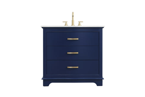 Elegant Lighting Knox Vanity Cabinet 36 Inch W x 22 Inch D x 34 Inch H blue Model: VF10236BL