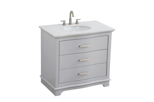 Elegant Lighting Knox Vanity Cabinet 36 Inch W x 22 Inch D x 34 Inch H grey Model: VF10236GR