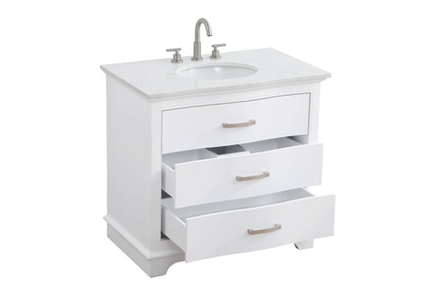 Elegant Lighting Knox Vanity Cabinet 36 Inch W x 22 Inch D x 34 Inch H white Model: VF10236WH