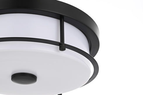 Elegant Lighting Kolson 1 Light Flush Mount D12 Inch H4 Inch LED 18 Watt 3CCT in Black Model: LD304F12BK