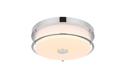 Elegant Lighting Kolson 1 Light Flush Mount D12 Inch H4 Inch LED 18 Watt 3CCT in Chrome Model: LD304F12C