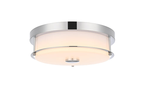 Elegant Lighting Kolson 1 Light Flush Mount D12 Inch H4 Inch LED 18 Watt 3CCT in Chrome Model: LD304F12C