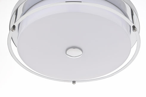 Elegant Lighting Kolson 1 Light Flush Mount D16 Inch H4 Inch LED 24 Watt 3CCT in Chrome Model: LD304F16C