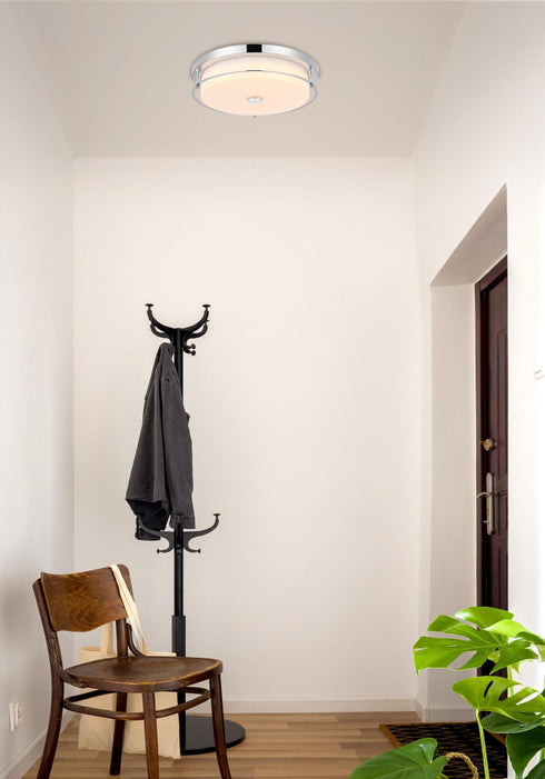 Elegant Lighting Kolson 1 Light Flush Mount D16 Inch H4 Inch LED 24 Watt 3CCT in Chrome Model: LD304F16C