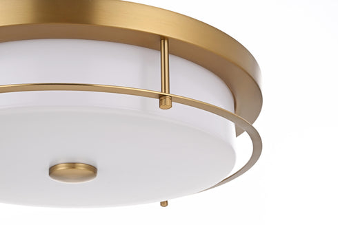Elegant Lighting Kolson 1 Light Flush Mount D16 Inch H4 Inch LED 24 Watt 3CCT in Satin Gold Model: LD304F16SG