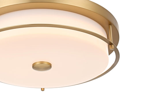 Elegant Lighting Kolson 1 Light Flush Mount D16 Inch H4 Inch LED 24 Watt 3CCT in Satin Gold Model: LD304F16SG