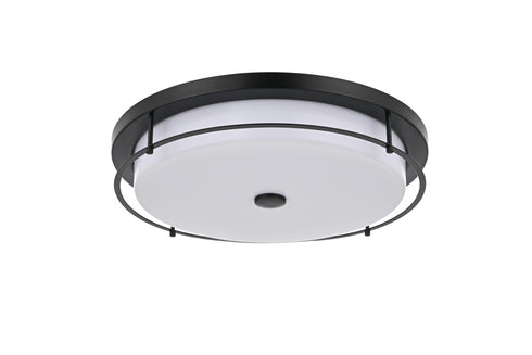 Elegant Lighting Kolson 1 Light Flush Mount D20 Inch H4 Inch LED 24 Watt 3CCT in Black Model: LD304F20BK