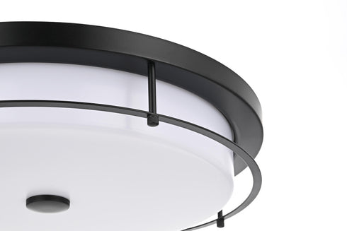 Elegant Lighting Kolson 1 Light Flush Mount D20 Inch H4 Inch LED 24 Watt 3CCT in Black Model: LD304F20BK