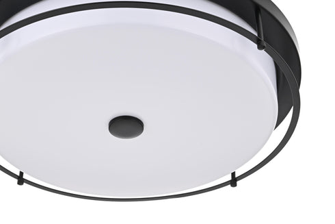 Elegant Lighting Kolson 1 Light Flush Mount D20 Inch H4 Inch LED 24 Watt 3CCT in Black Model: LD304F20BK
