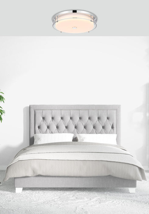 Elegant Lighting Kolson 1 Light Flush Mount D20 Inch H4 Inch LED 24 Watt 3CCT in Chrome Model: LD304F20C